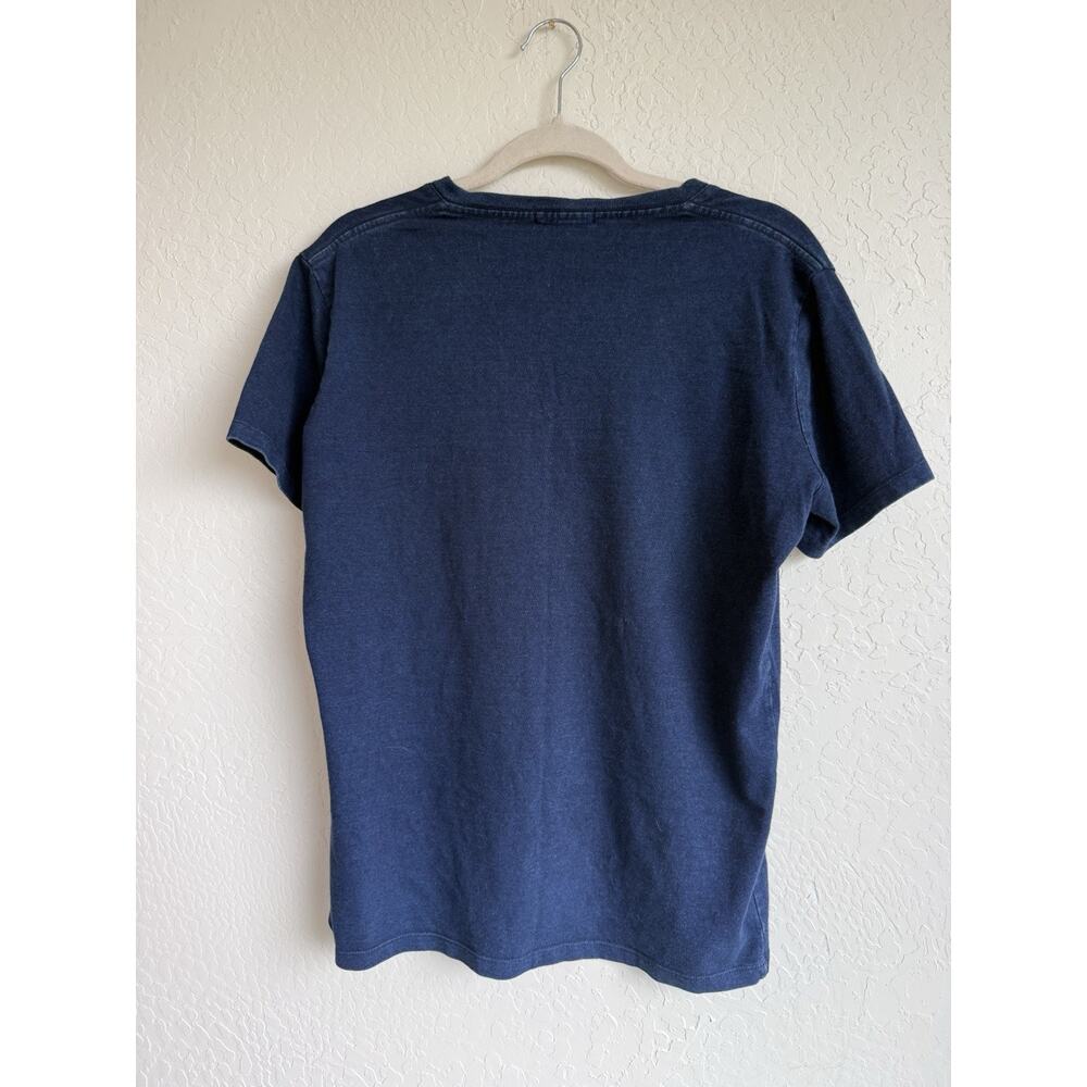 Gustin 100% Cotton T Shirt Mens Small Blue Made in USA Minimalist Basic Tee - Picture 4 of 6